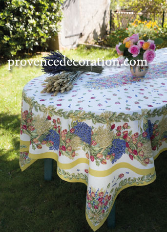 Tablecloth coated or cotton (Lavender & roses. raw)